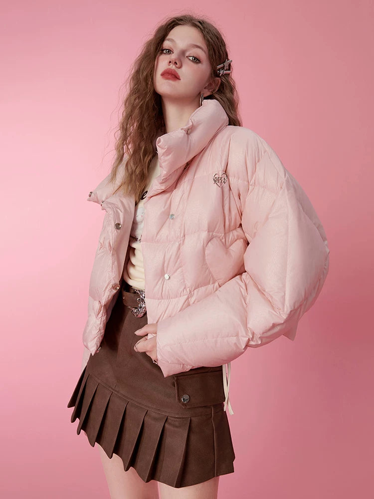Short Thick White Duck Down Jacket