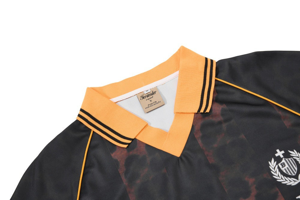 Leopard Print V-Neck Polo Shirt