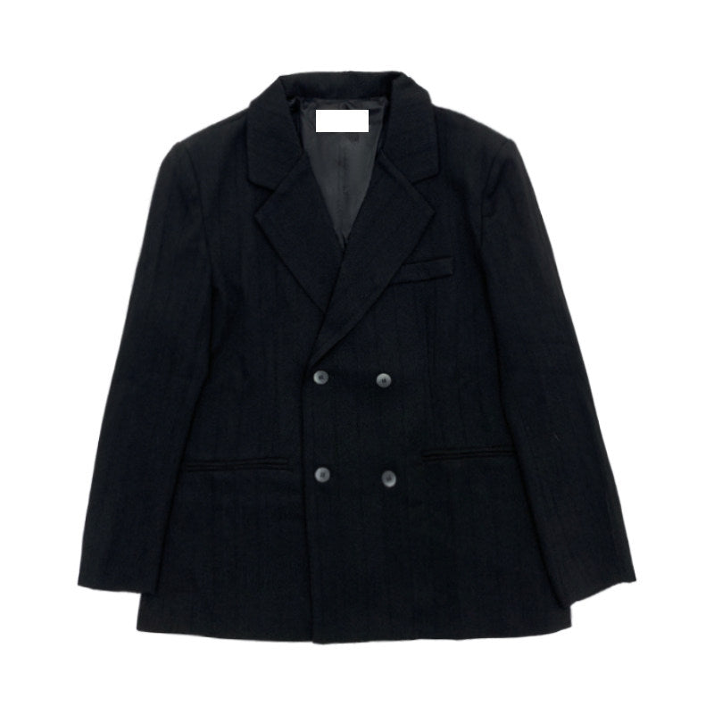 Shoulder-Pad Draped Tailored Jacket & Trousers Setup