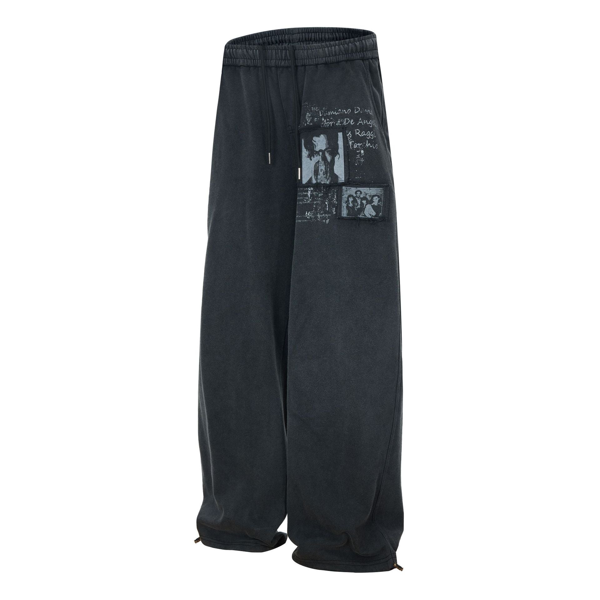 Washed Fade Graphic Wide Leg Sweatpants