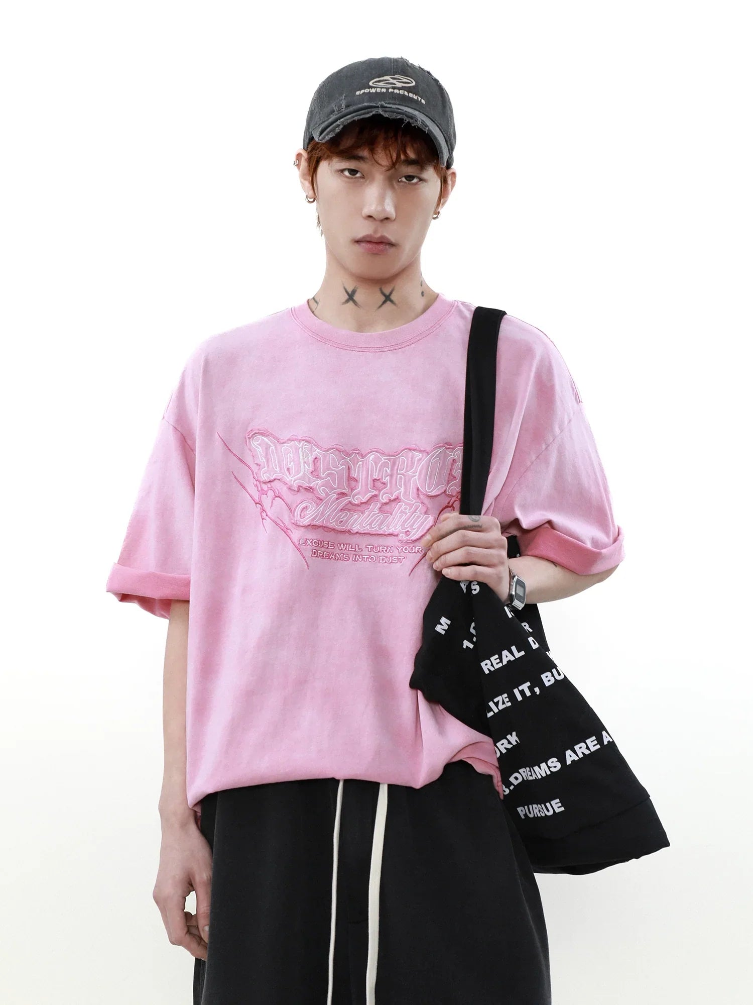 Wash Print Oversize Short Sleeve T-Shirt