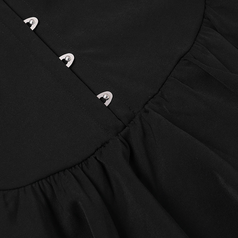 Black & White Halter Corset Mini Dress