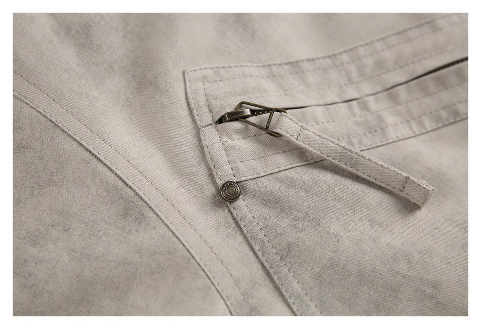 Distressed Stand Collar Jacket