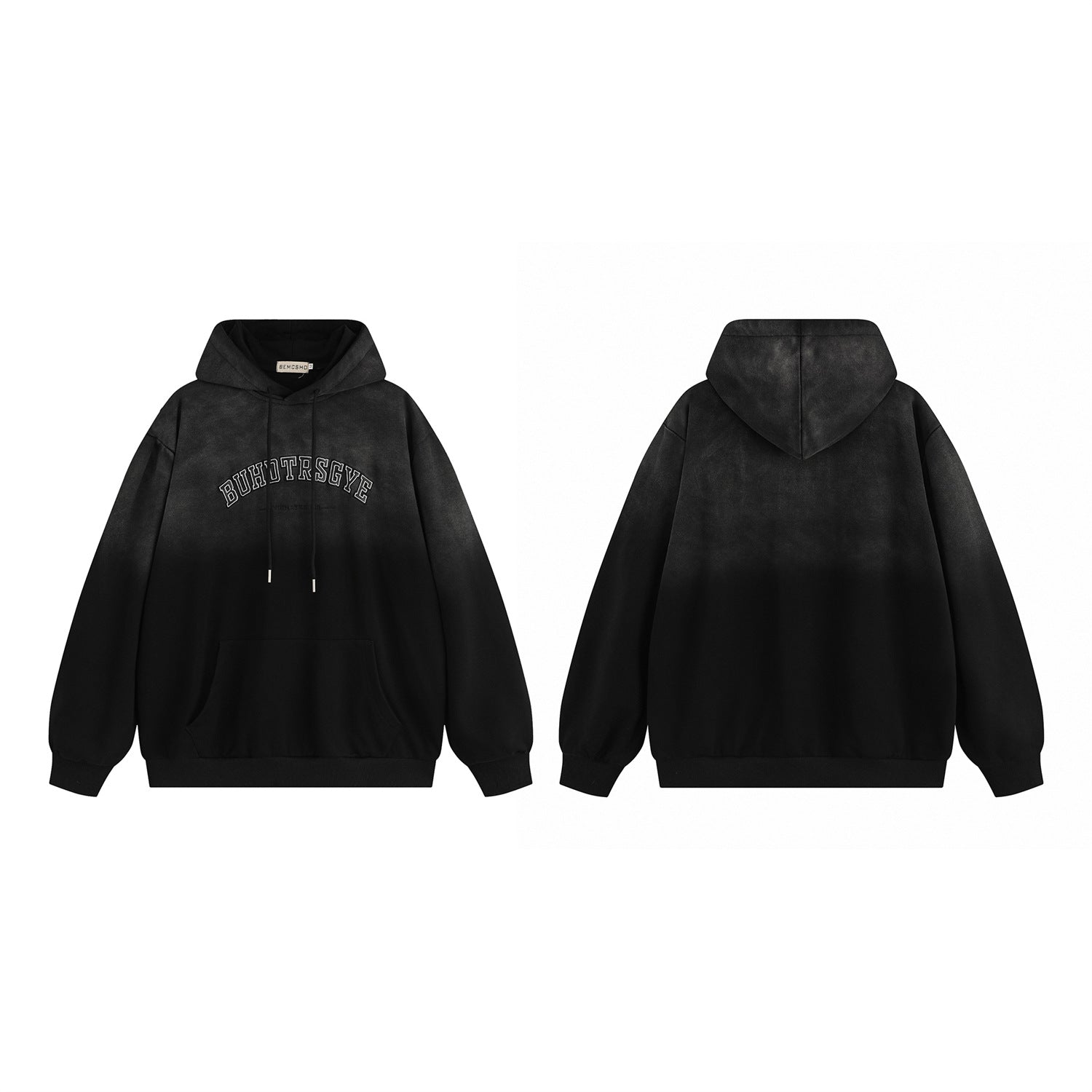 Washed Letter Embroidery Oversize Hoodie