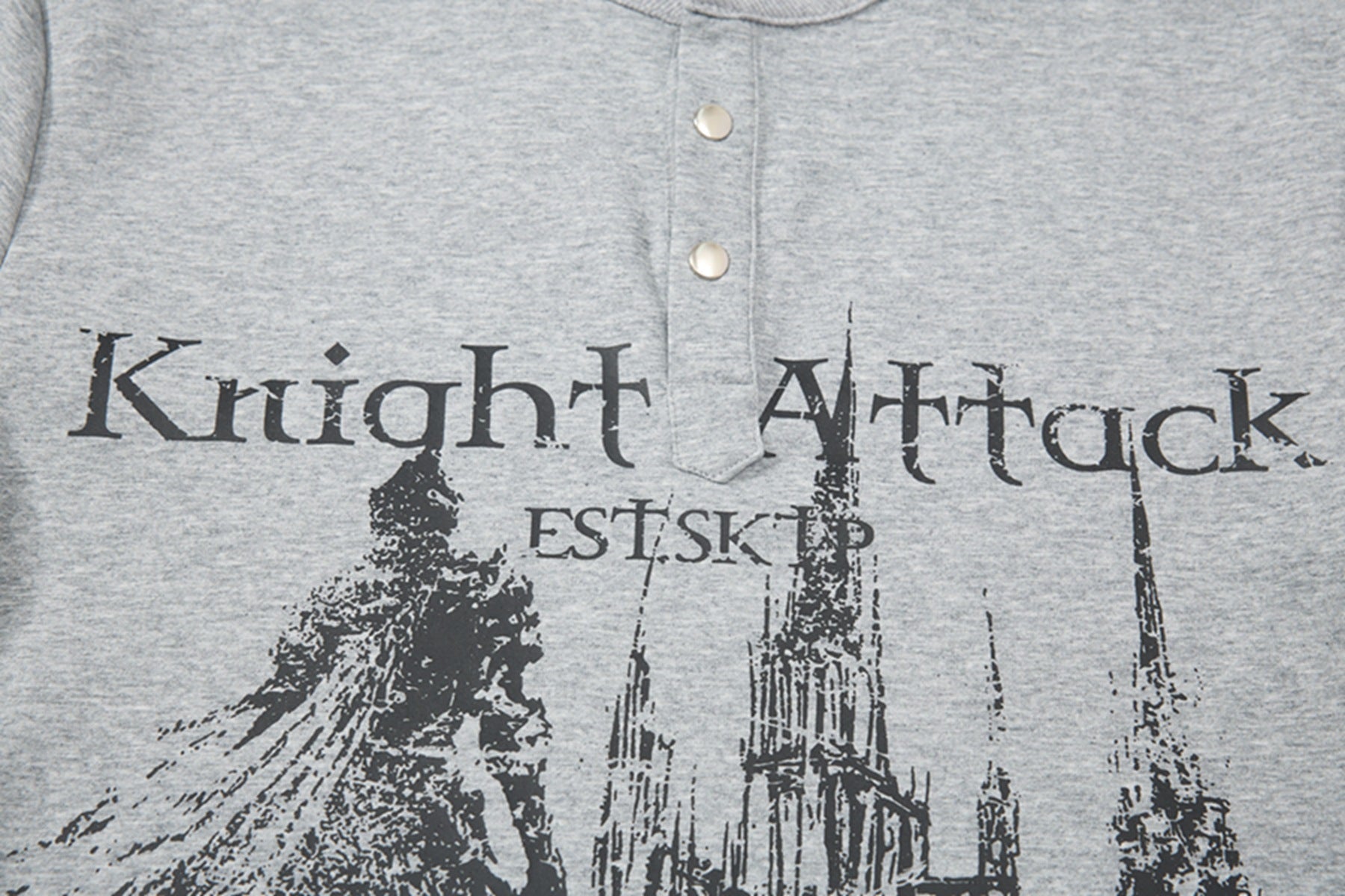 High-Neck Knight Graphic Short Sleeve Polo Shirt