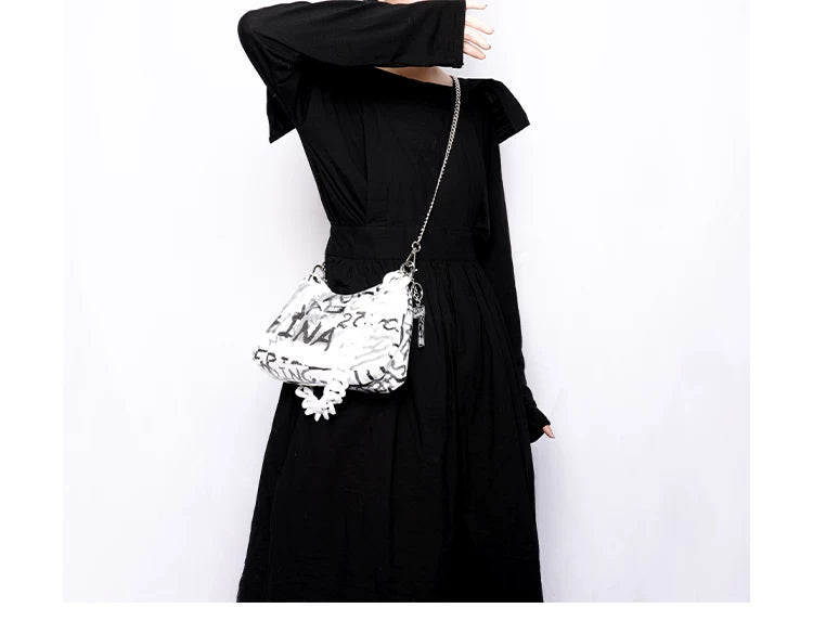 Graphic Design Chain Shoulder Bag