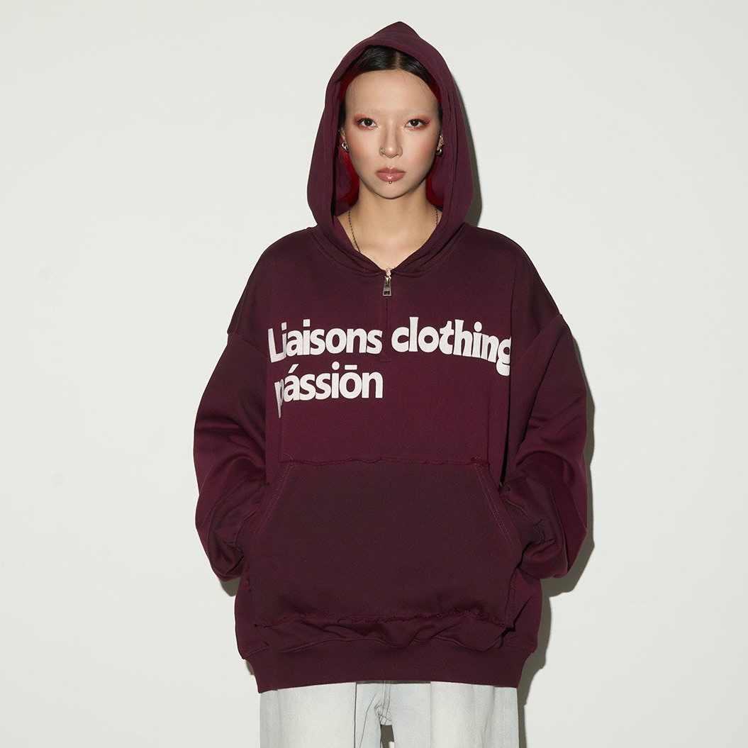 Irregular Dye Letter Print Oversize Hoodie