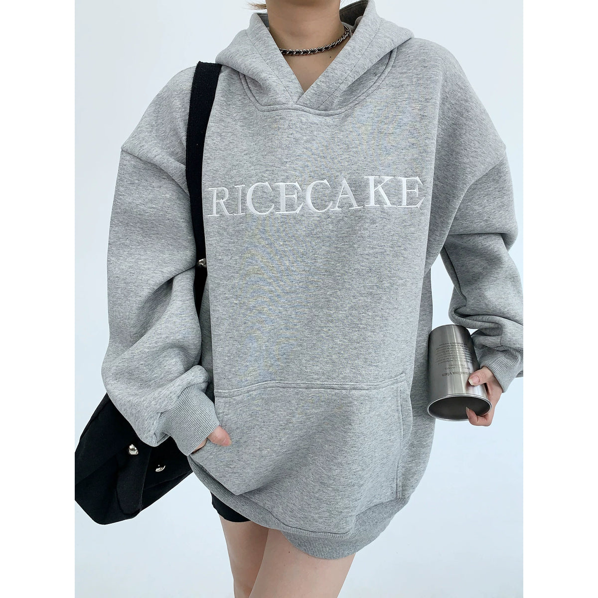 Flower Embroidery Oversized Hoodie