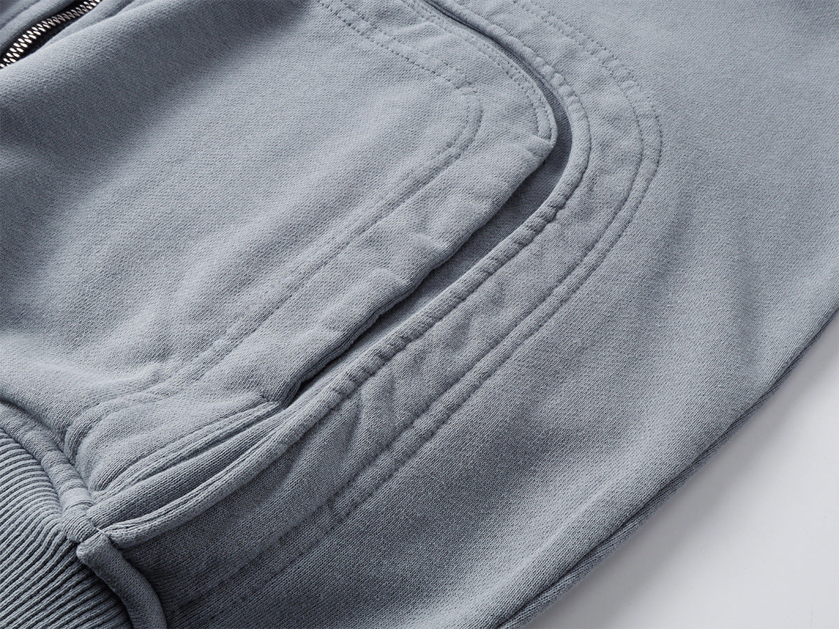 Heavyweight Wash Damage Zipper Hoodie