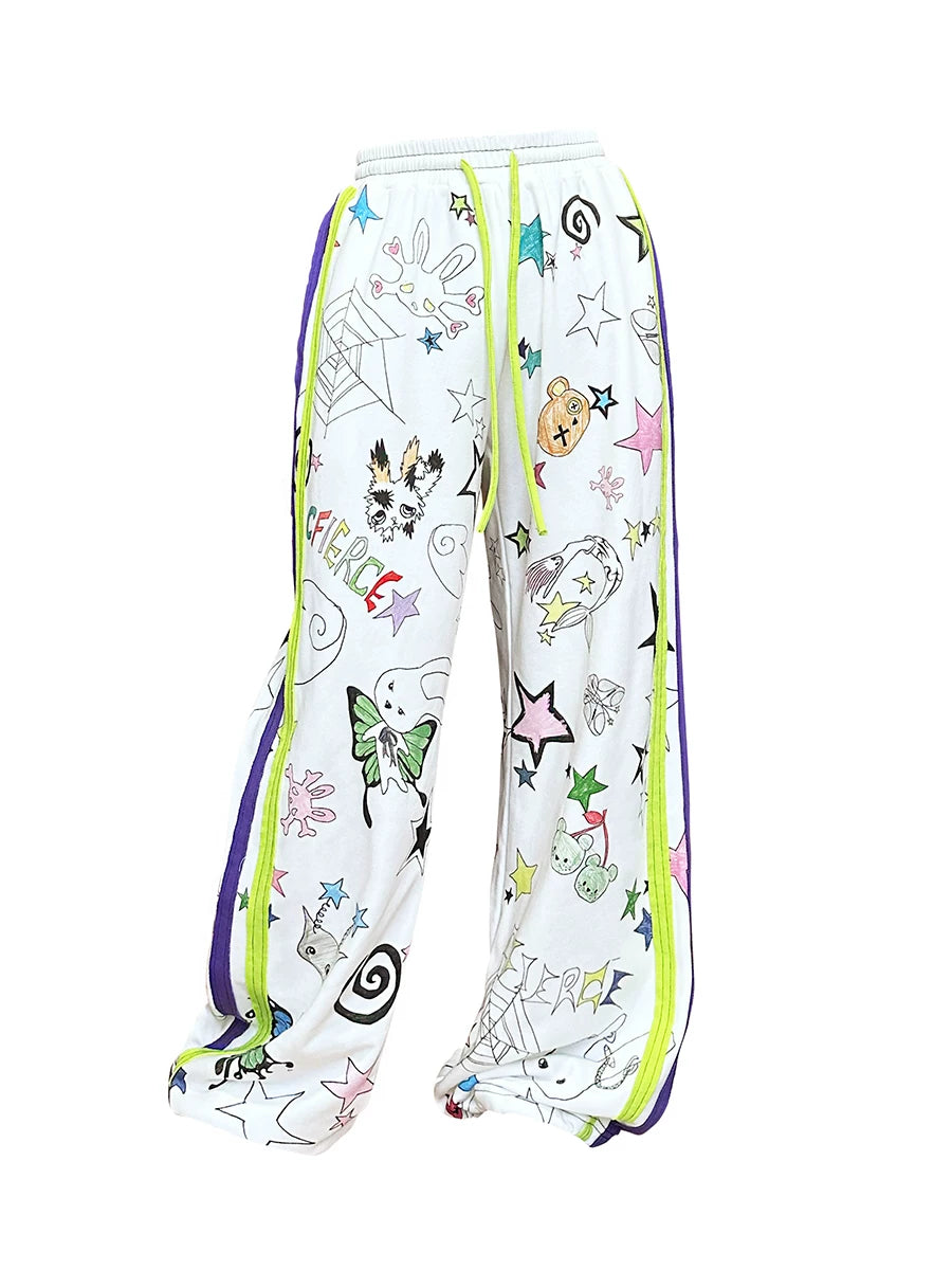 Pantalones de chándal con estampado de grafiti