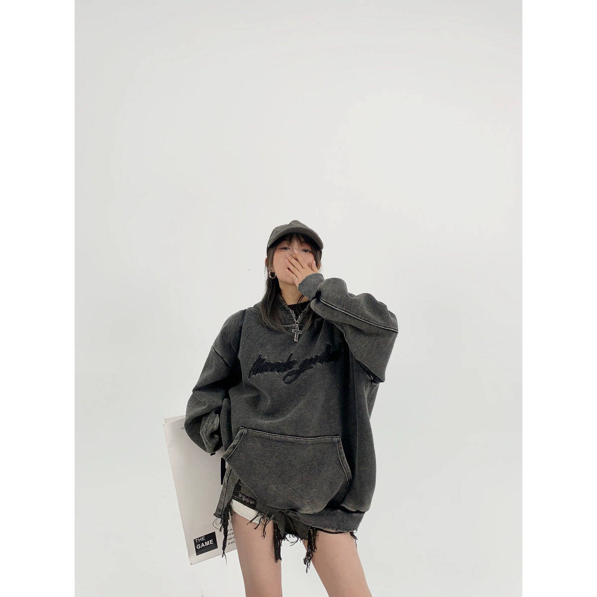 Logo Embroidery Unisex Oversized Hoodie