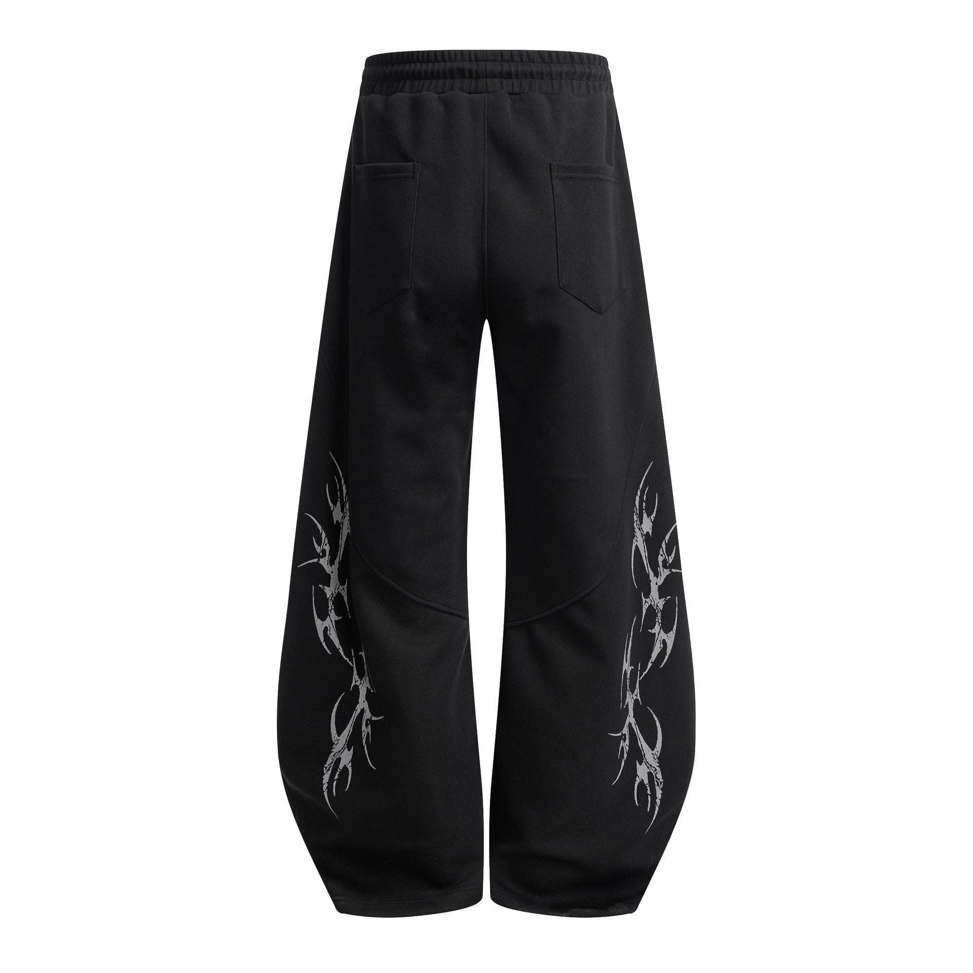 Thorn Print Zipper Hoodie & Thorn Print Wide Leg Sweatpants Setup