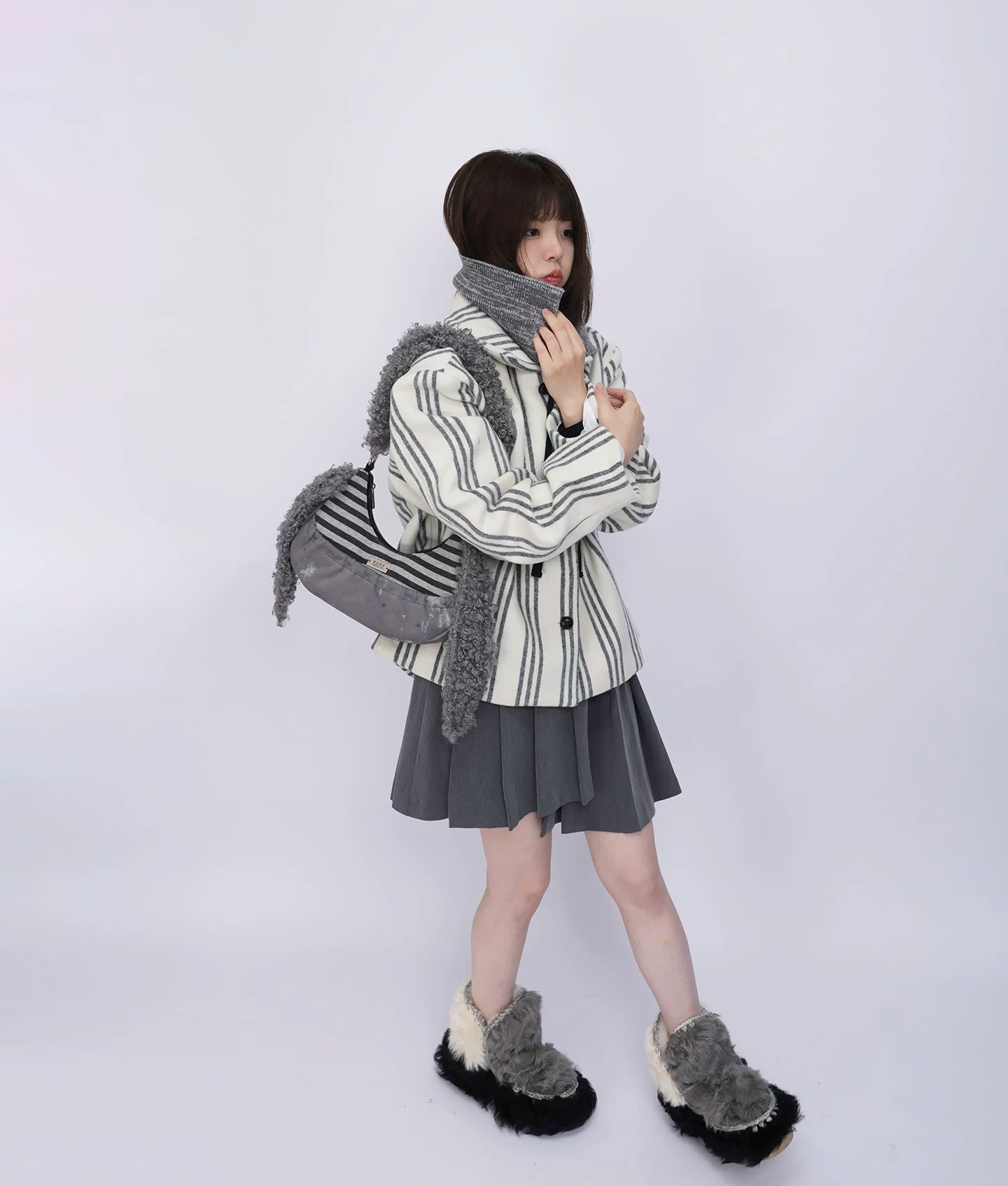 Furry Strap Mini Shoulder Bag