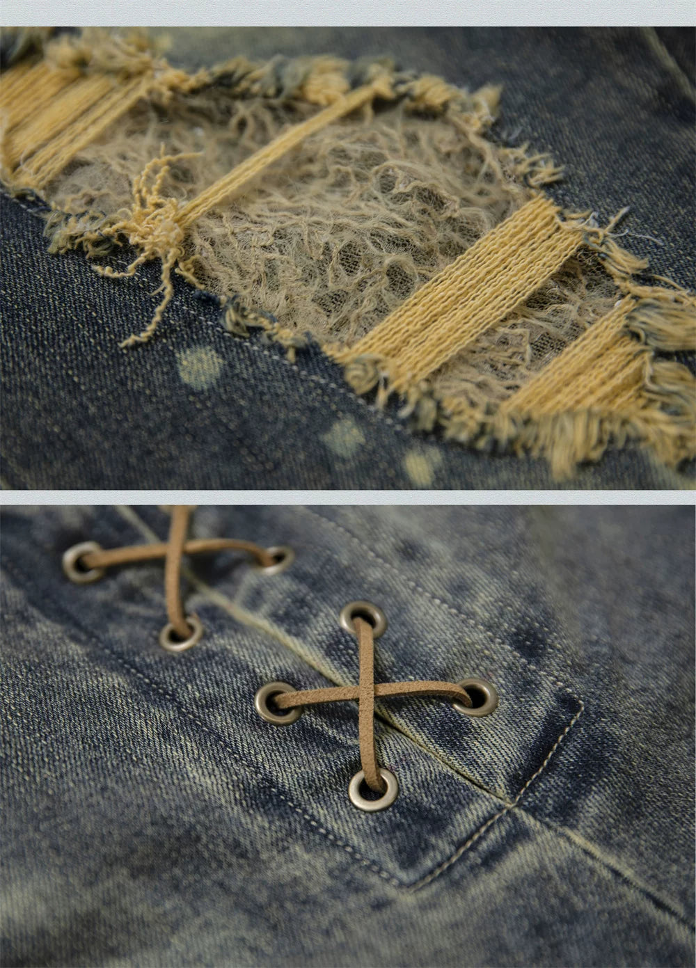 Damage Asymmetric Flare Denim Jeans