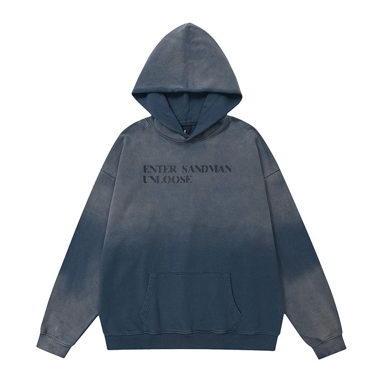 Felpa oversize con stampa serigrafica effetto lavato