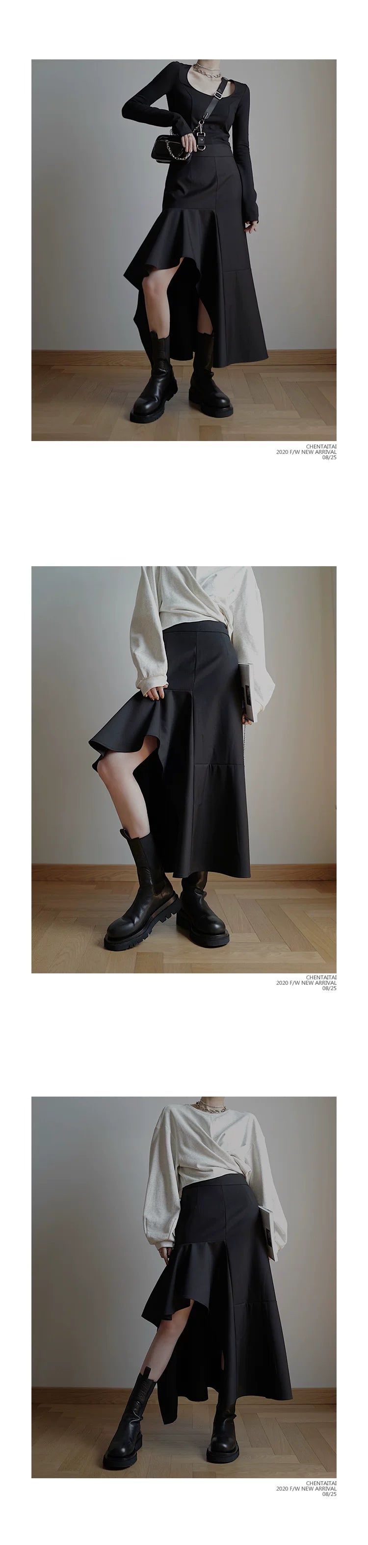 High Waist Slit Skirt