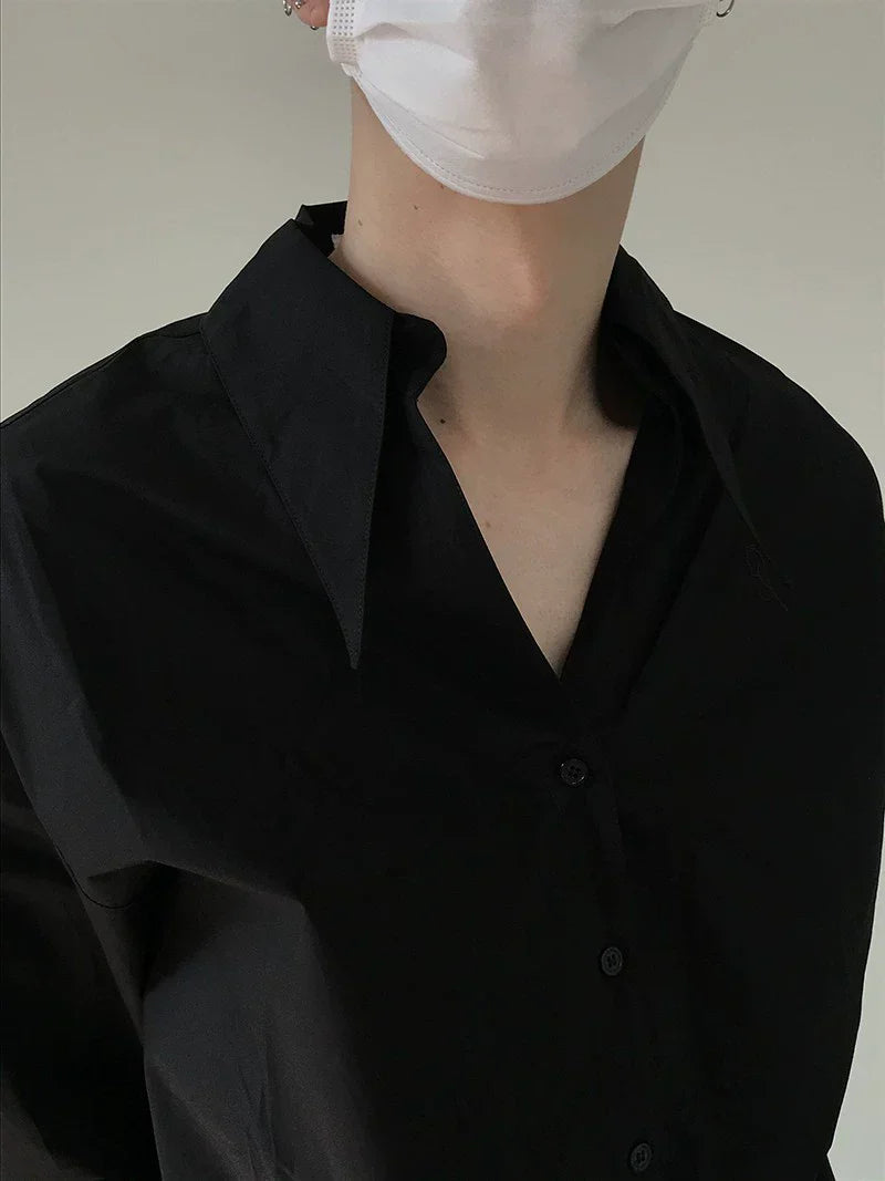 Camicia a maniche lunghe con colletto a punta Disco