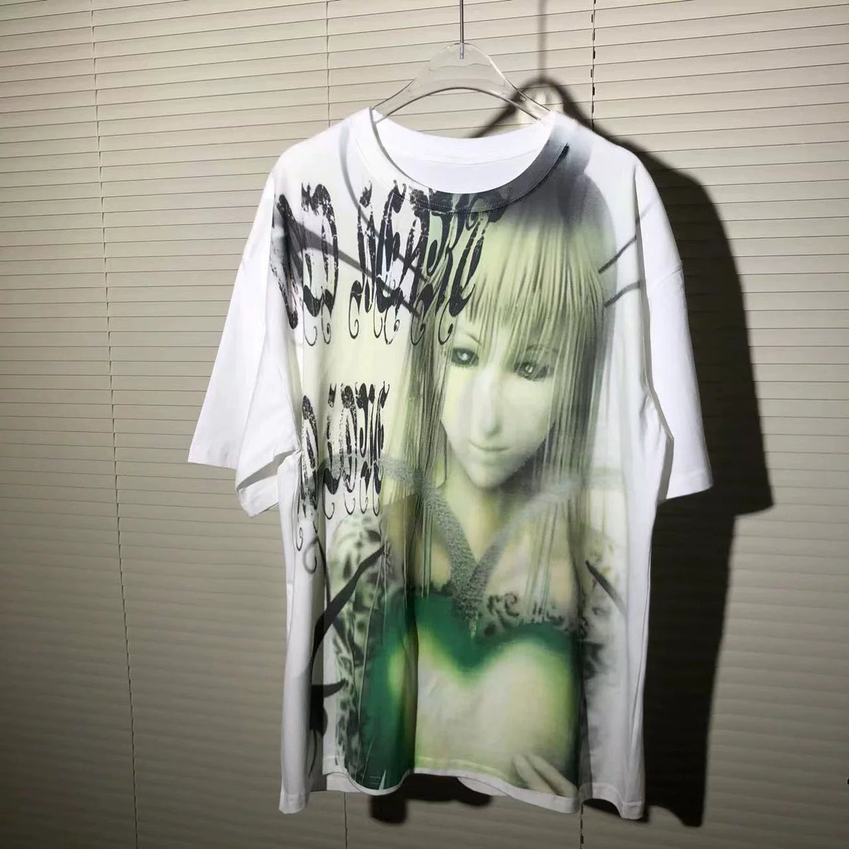 2000s Internet Heart Image Print Short Sleeve T-Shirt