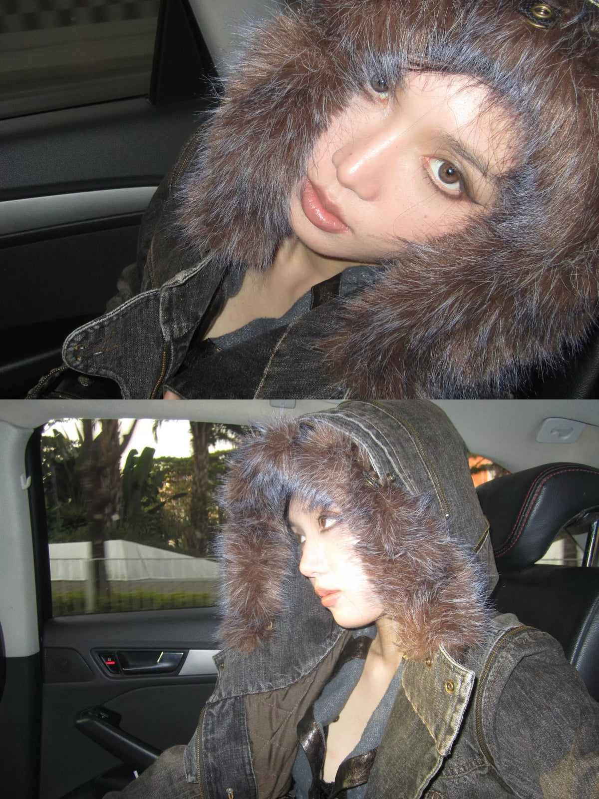 Padded Detachable Washed Denim Jacket