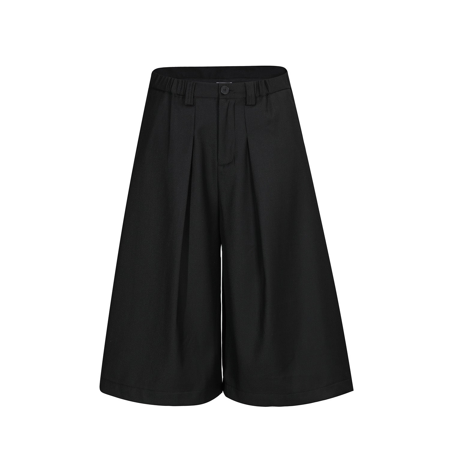 Wide Leg Pleats Half Trousers