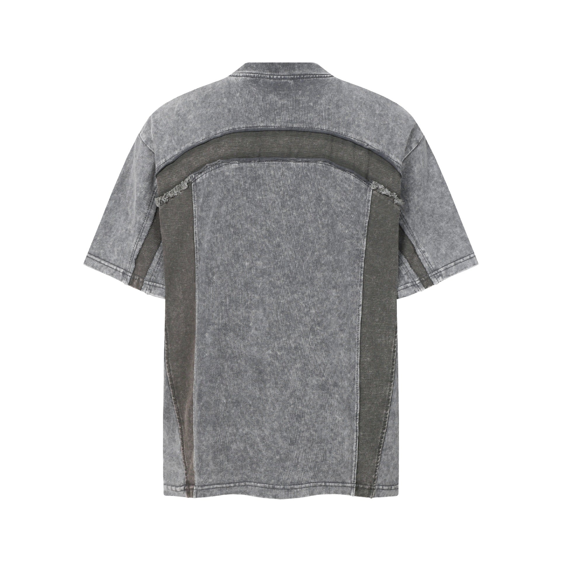 Washed Panel Design Short Sleeve T-Shirt