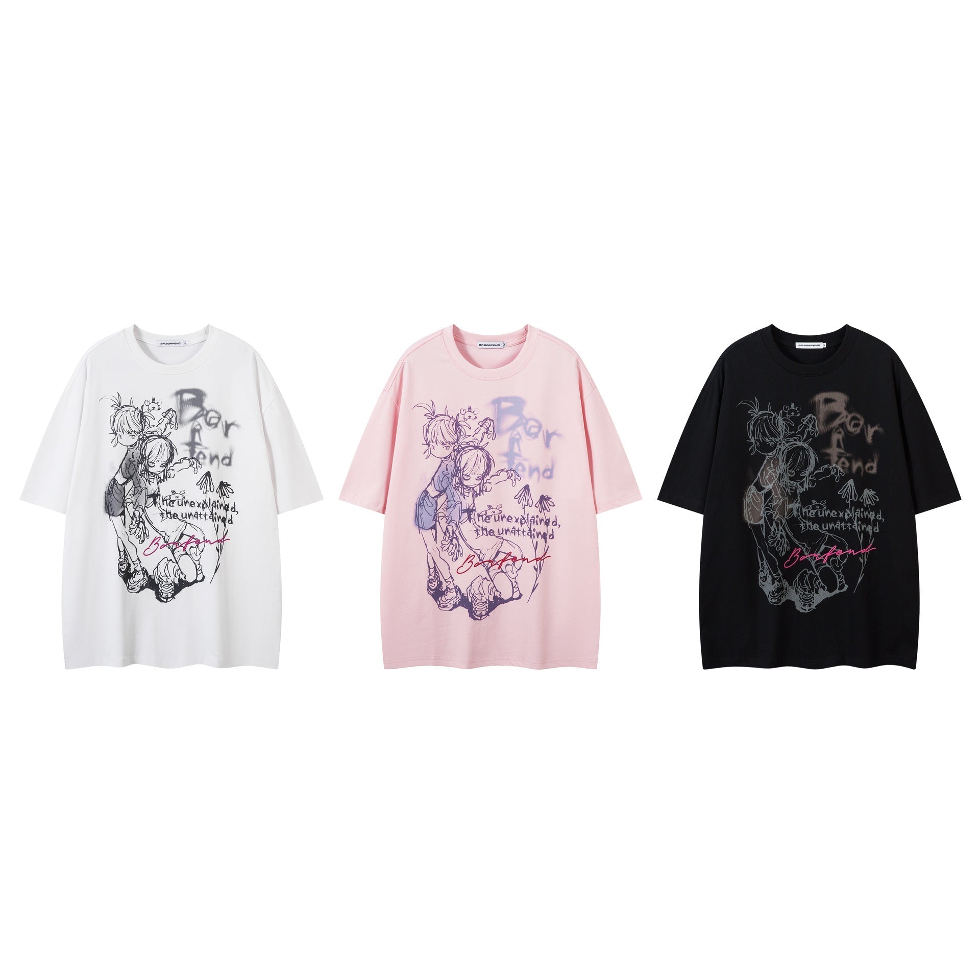Illustration Graffiti Letter Short Sleeve T-Shirt