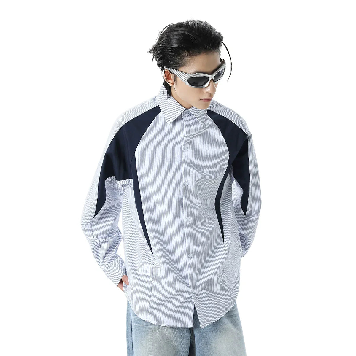 Colorblock Stripe Long Sleeve Shirt