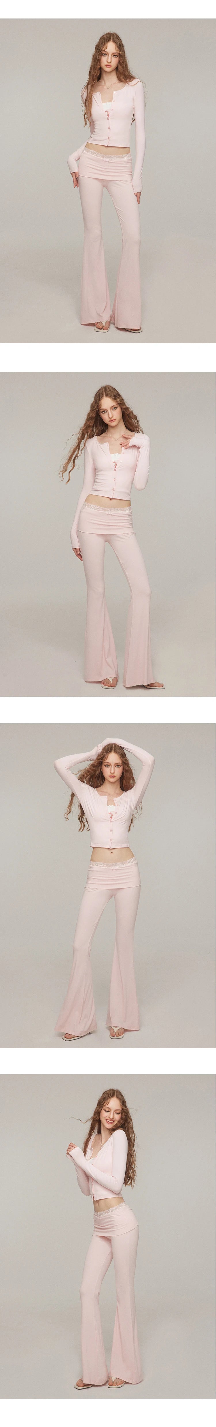 Slim Fit Cardigan & Micro Flare Pants Setup