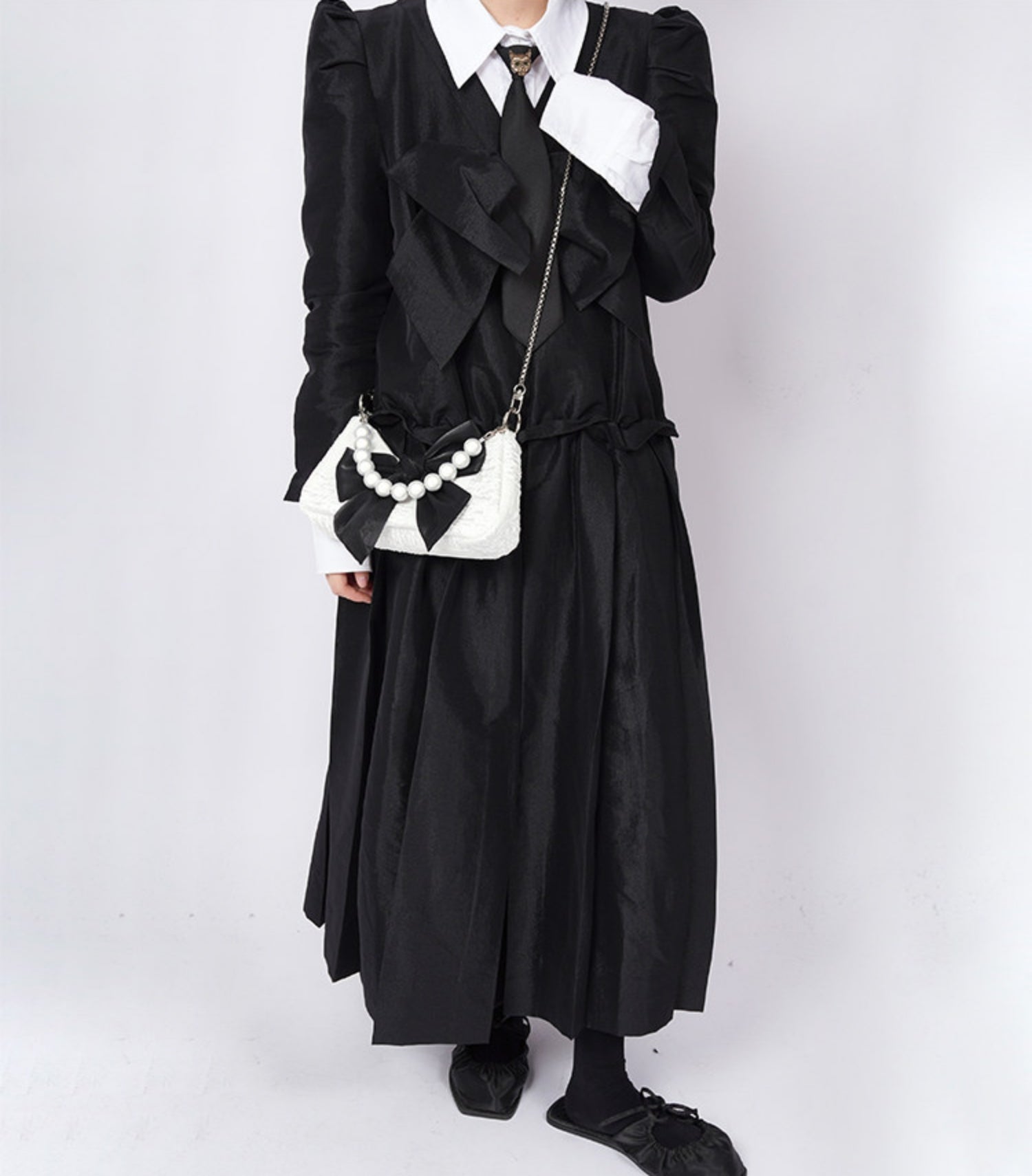 Contrast Color Bow Shoulder Bag