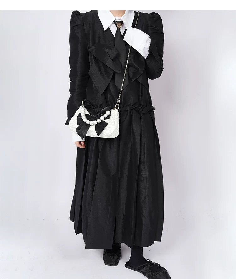 Contrast Color Bow Shoulder Bag