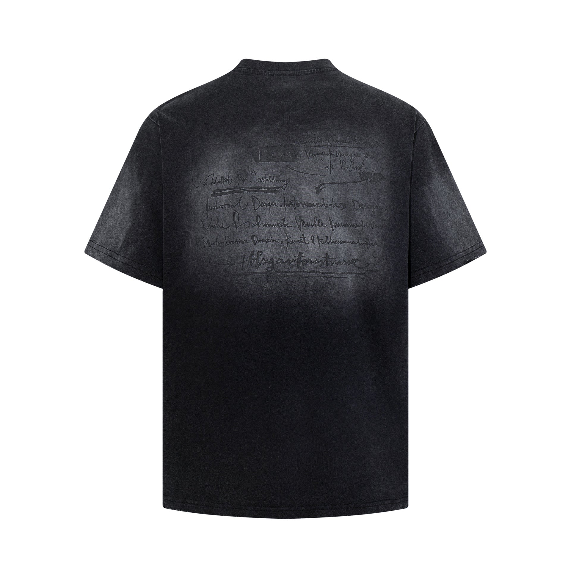 Washed Illustration Letter Print Short Sleeve T-Shirt