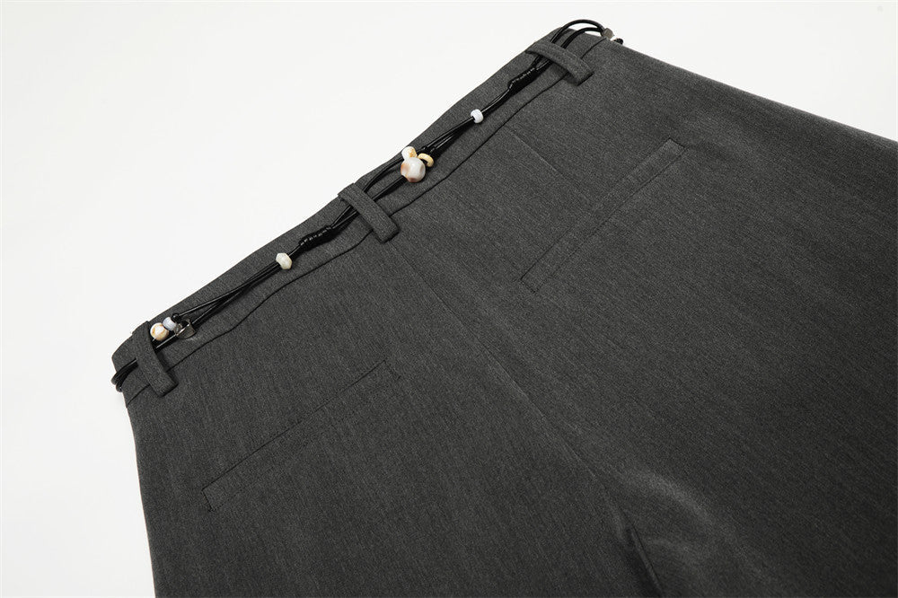 DAXUEN Wide-leg loose-fit trousers with decorative belt