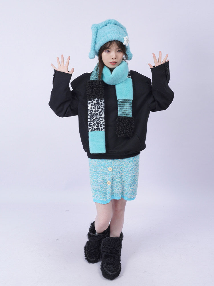 Patchwork Fake Fur Scarf