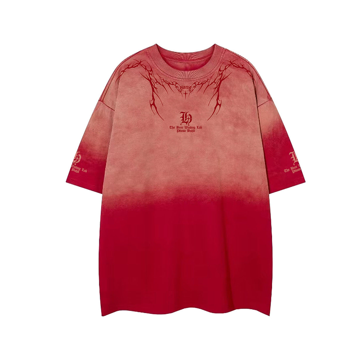 Gradient Thorn Print Short Sleeve T-Shirt