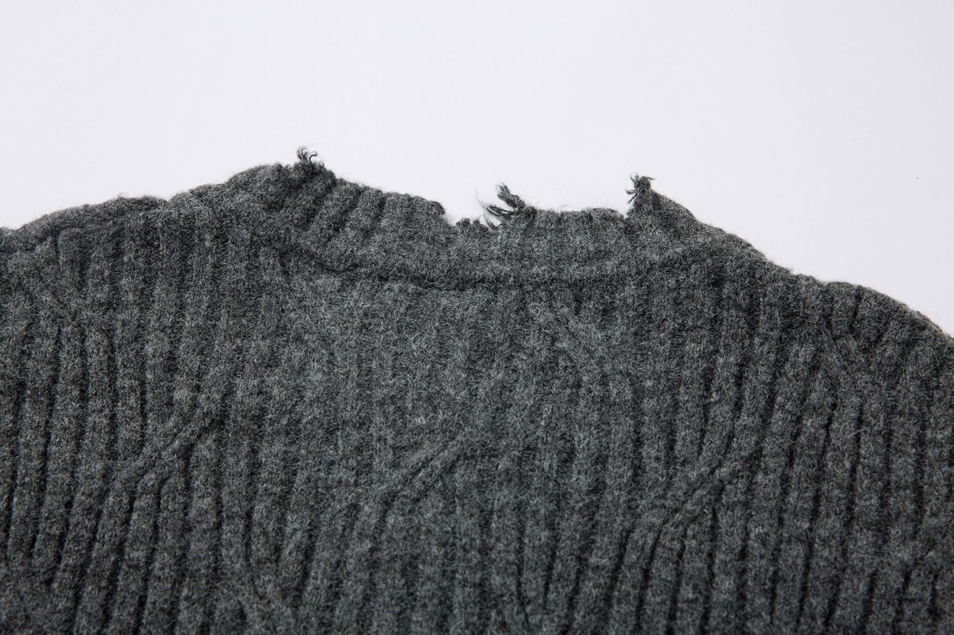 Frayed Hem Oversize Knit Sweater