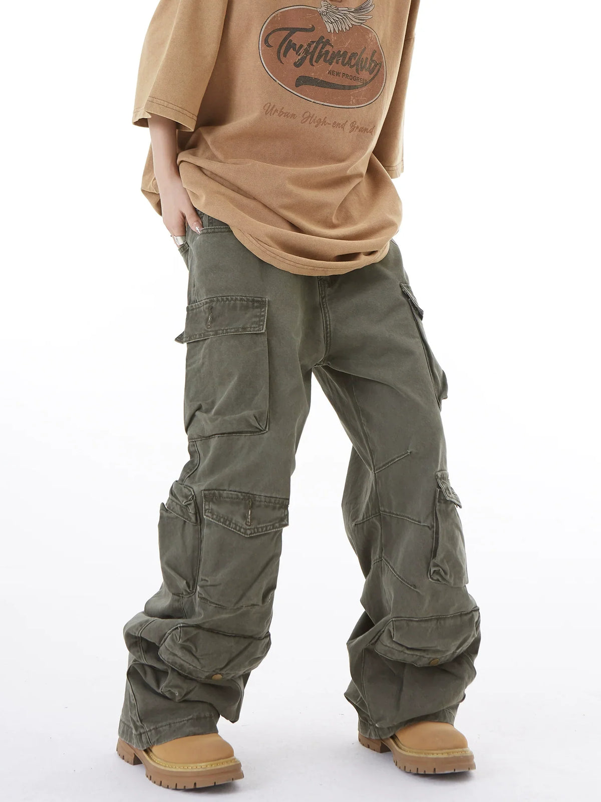 Pantalon cargo large multipoches