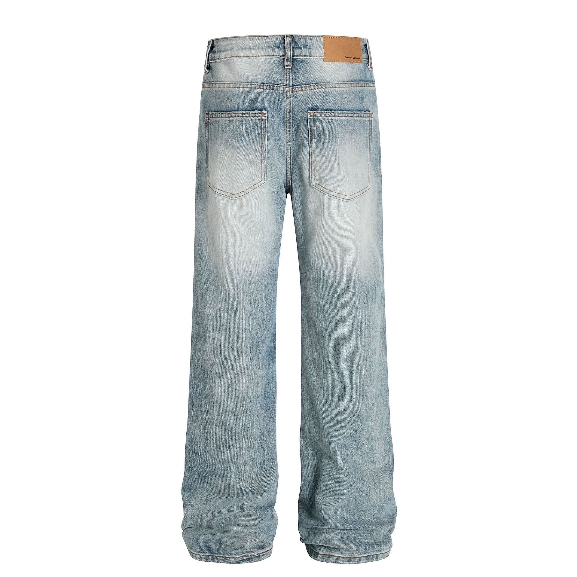 Washed Damage Flare Denim Jeans