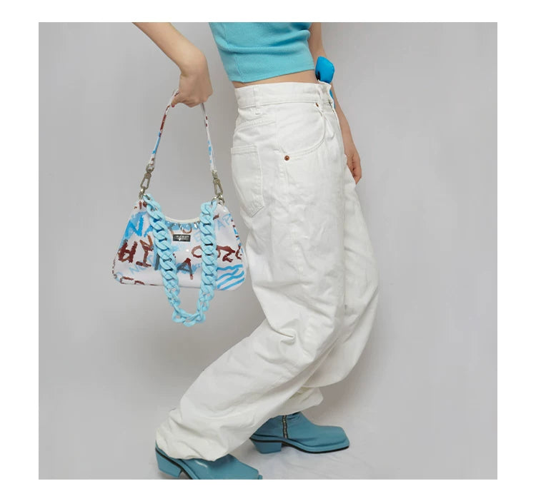 Graphic Design Chain Shoulder Bag