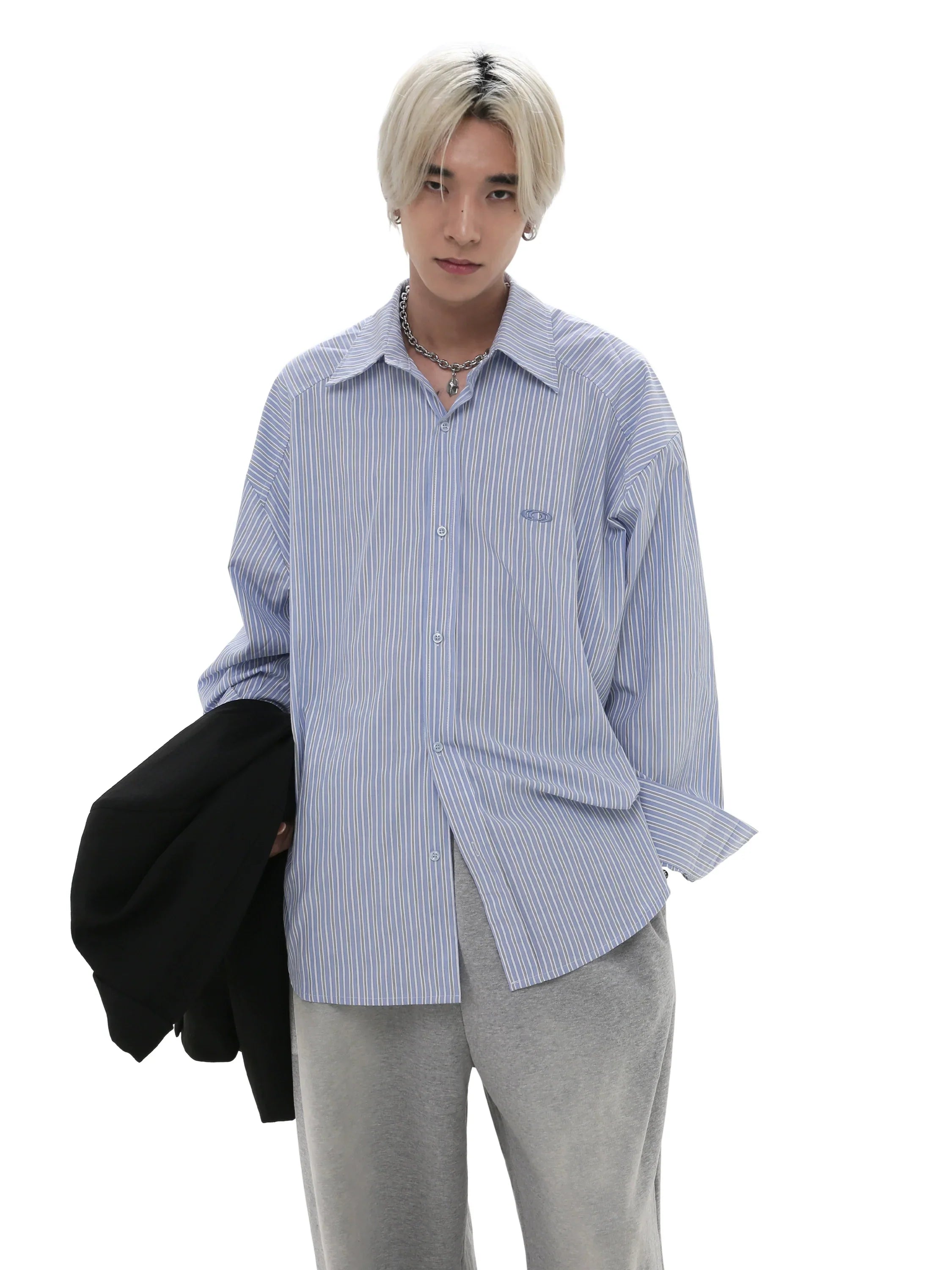 Oversize Stripe Long Sleeve Shirt