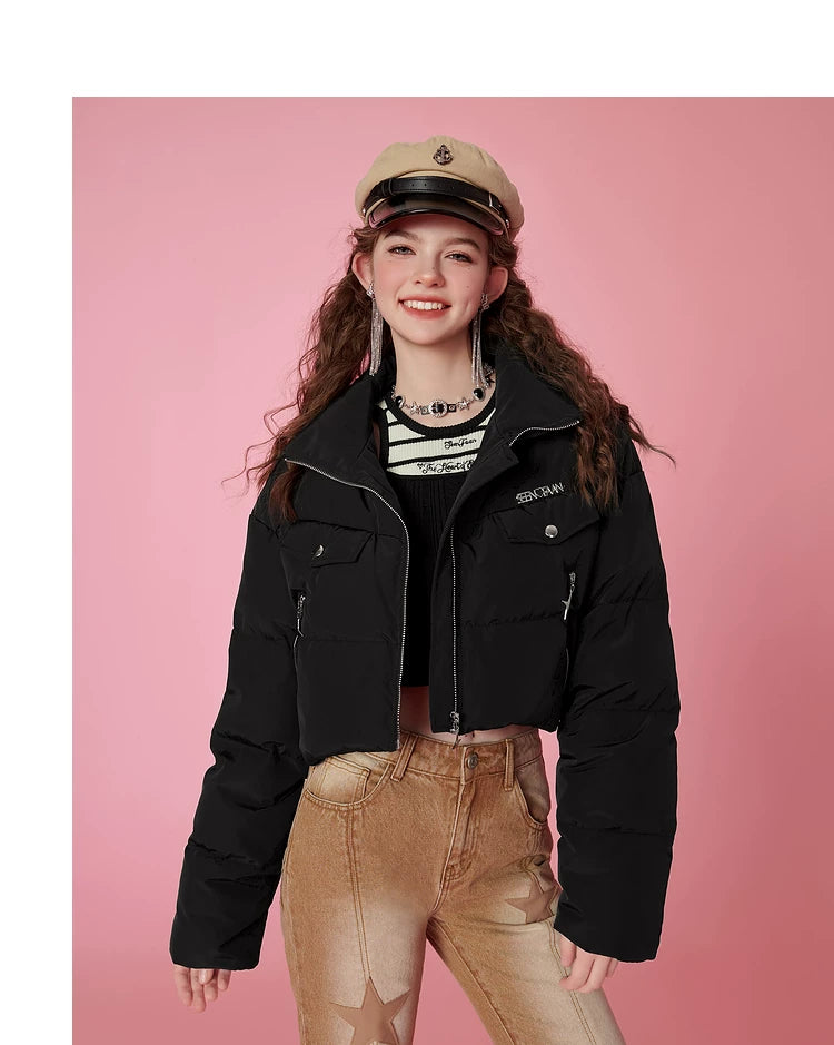 Ensemble veste courte légère en duvet de canard blanc et jupe