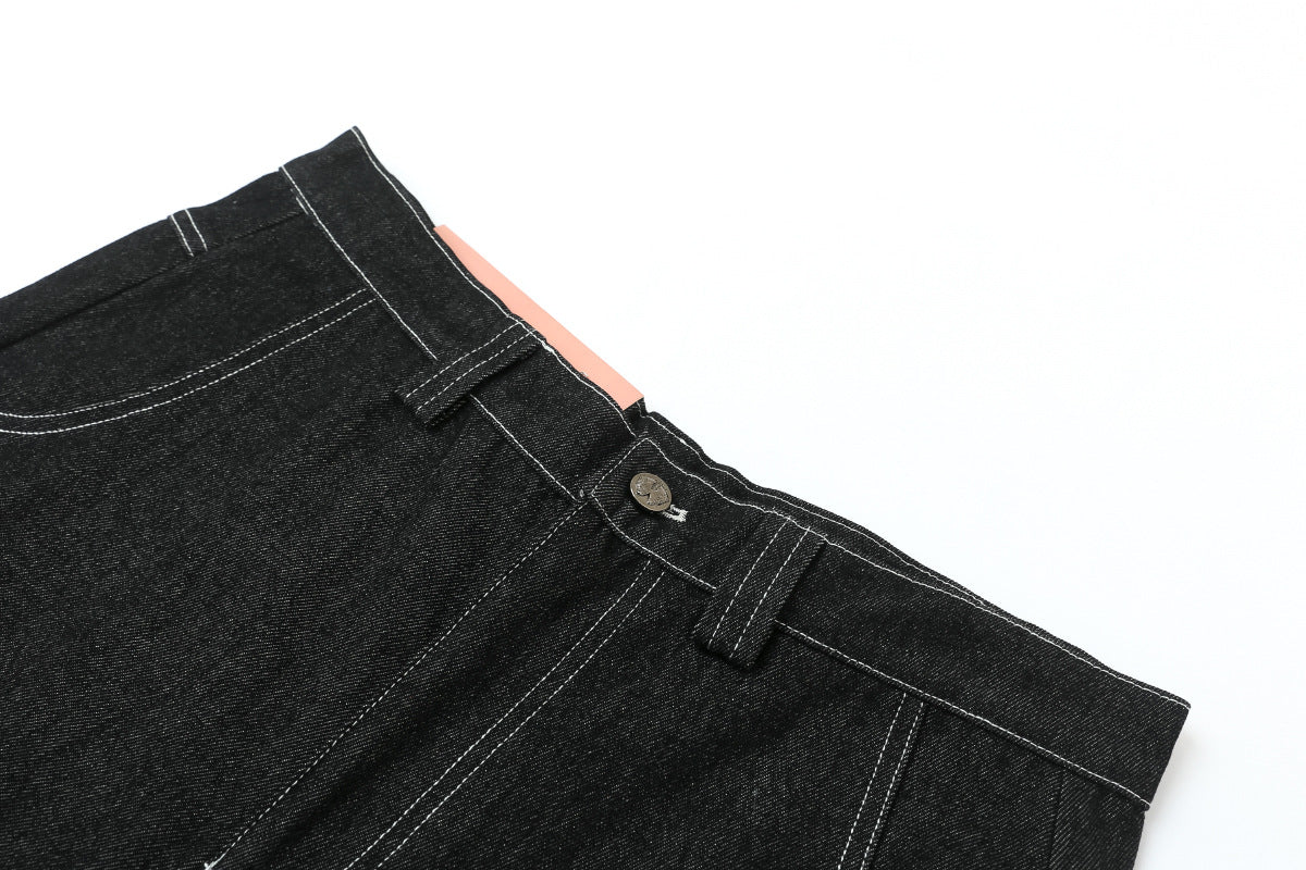Heavyweight Embroidered Multiple Pocket Denim Jort