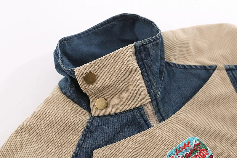 Giacca di jeans sfumata retrò unisex