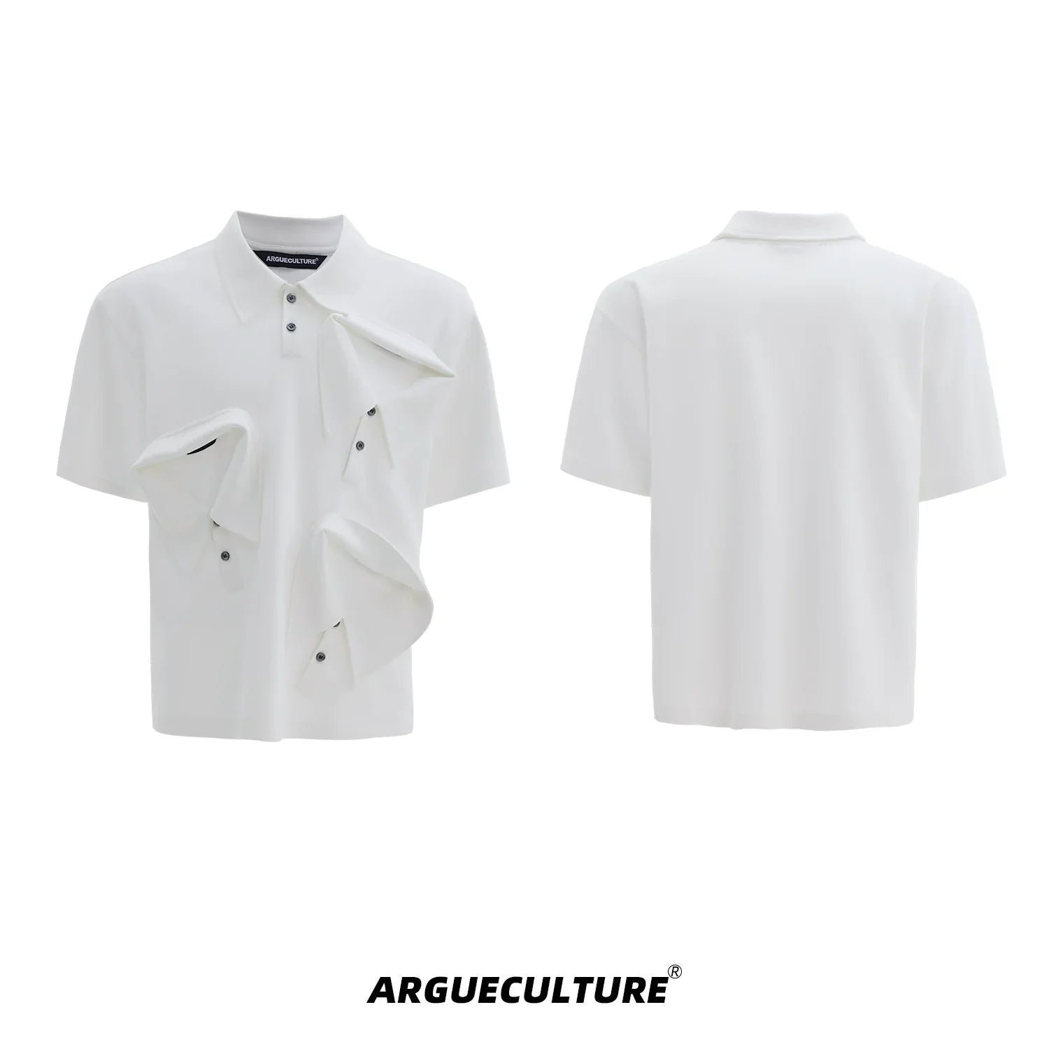 Multi-Collar Cotton Heavyweight Short Sleeve Polo Shirt