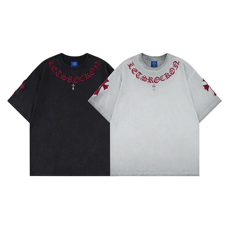 Washed Cross Logo Short Sleeve T-Shirt
