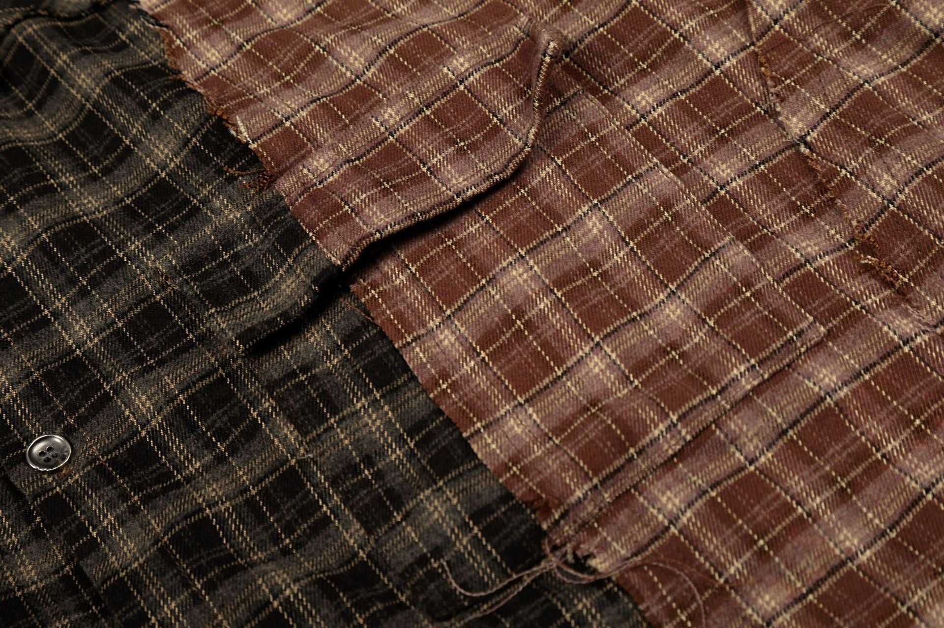 Plaid Washed Damage Long Sleeve Shirt