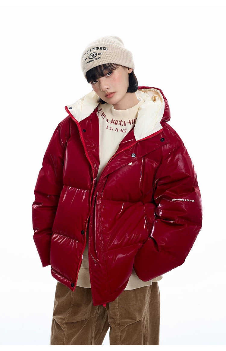 Oversize Hooded White Duck Down Jacket