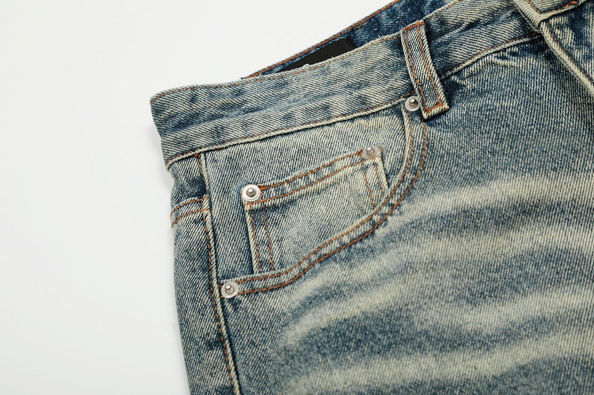 Dirty Washed Damage Flare Denim Jeans