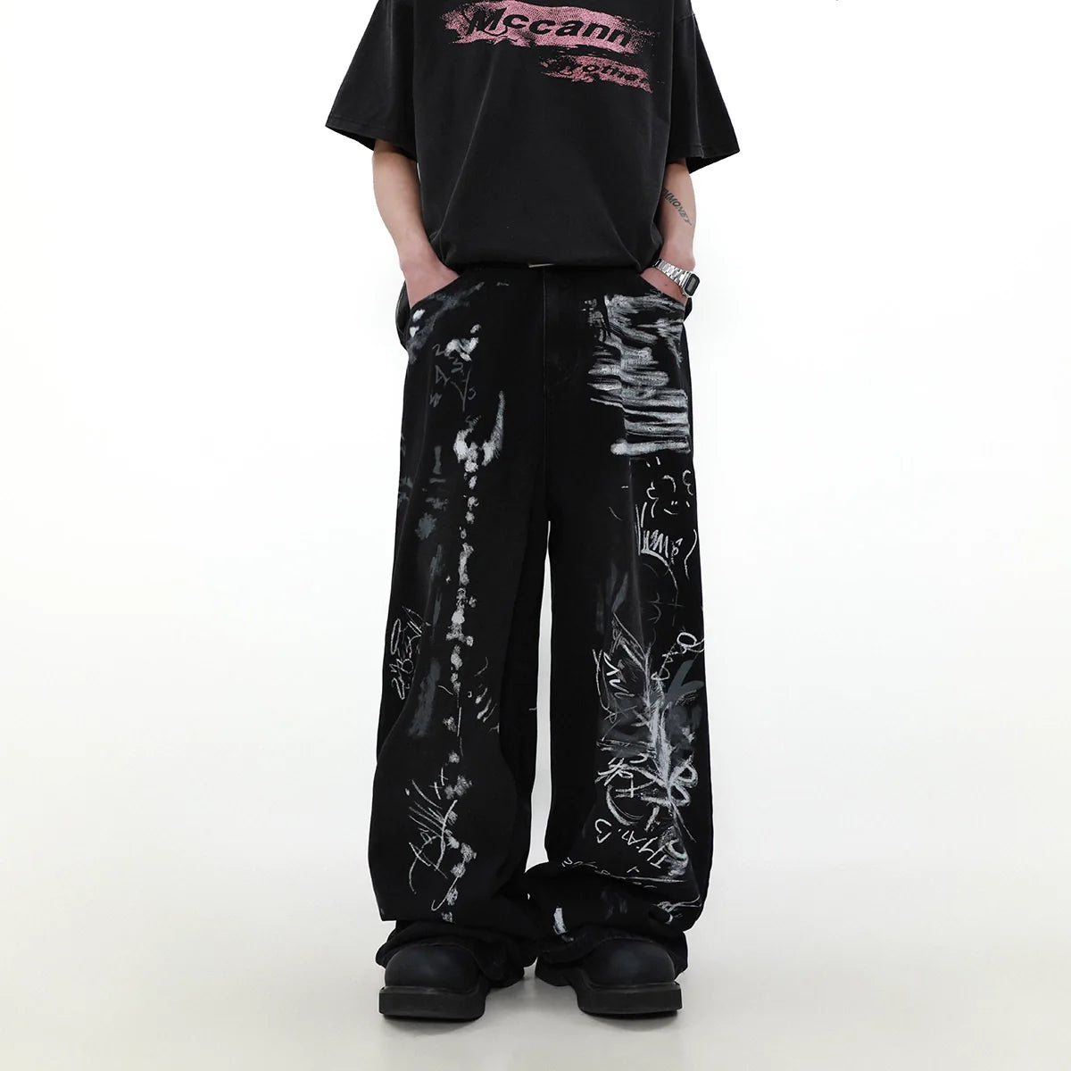 Graffiti Loose Denim Jeans