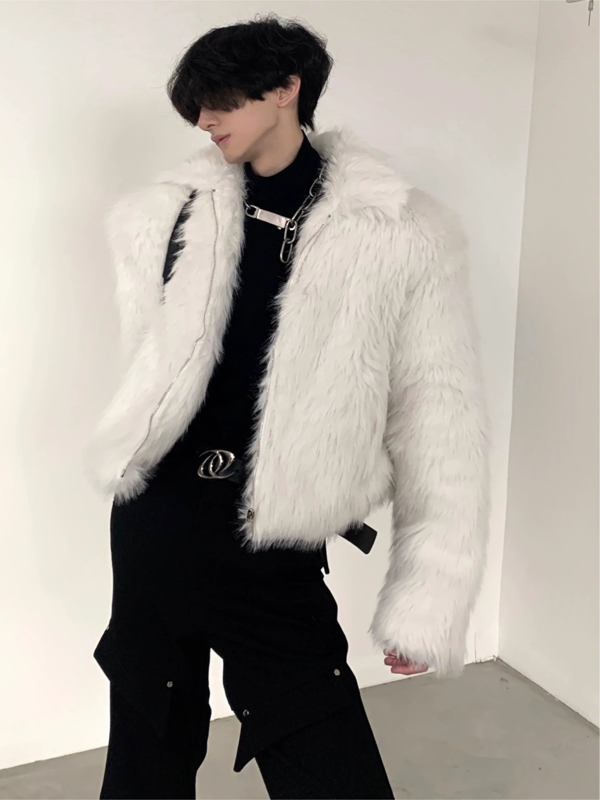 Fake Fur Thick Short Zipper Jacket