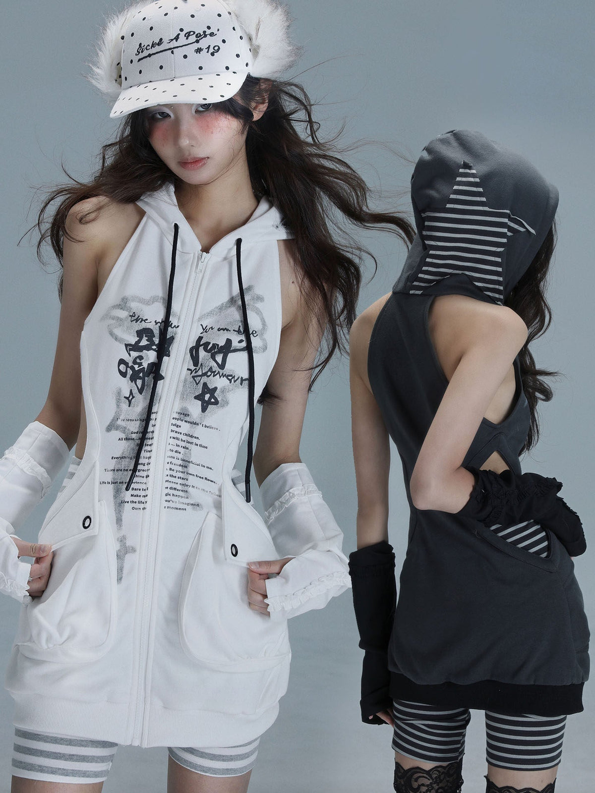 Cutout Long Pullover Hoodie